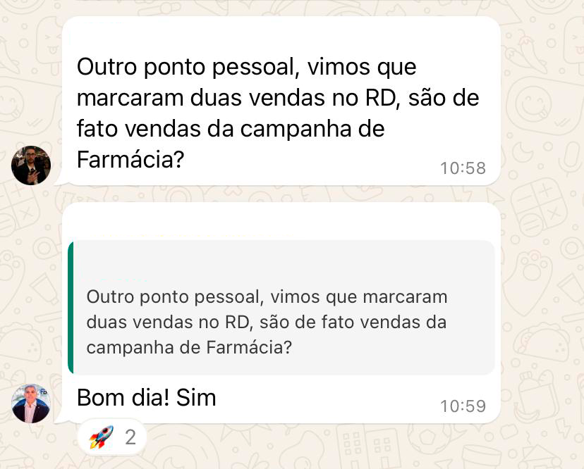 Relatório de resultados de campanha enviado ao cliente